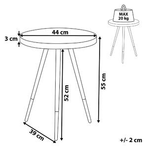 Odkládací stolek s mramorovým efektem bílý/stříbrný RAMONA