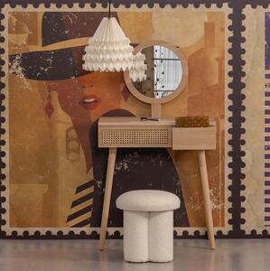 Toaletní stolek se zrcadlem foosy 70 x 40 cm přírodní