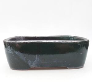 E-bonsai Keramická bonsai miska 23 x 17 x 7,5 cm zelená