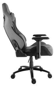 Herní židle IRON XXL — látka, černá / šedá, nosnost 140 kg