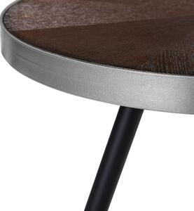 Odkládací stolek tmavěhnědo-stříbrný RAMONA
