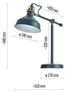EMOS Stolní lampa v industriálním stylu HARRY, 1xE27, 25W, šedá Z7611