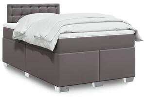 Box spring postel s matrací šedá 120x200 cm umělá kůže 3288418