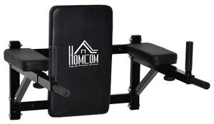 HOMCOM Nástěnná Hrazda s Nastavitelnými Rukojetěmi pro Shyby, Kliky a Crossfit Doma 70x53-63x48 cm Černá | Aosom
