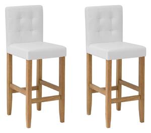 Sada dvou barových židlí čalouněných krémově bílá, MADISON