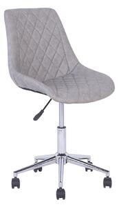 Kolečková židle čalouněná šedou koženkou MARIBEL