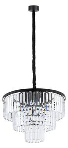 NOWODVORSKI Moderní závěsné osvětlení CRISTAL, 9xE14, 40W, 56cm, kulaté, černé 7616