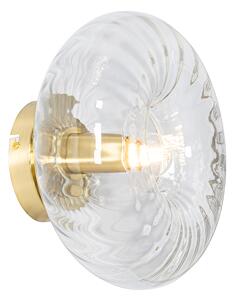 Art Deco nástěnné svítidlo zlaté se sklem - Ayesha