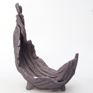 E-bonsai Keramická Skořápka 11 x 6,5 x 14,5 cm kovová