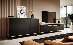 Moderní obývací sestava Logan 2 - dub artisan / černá