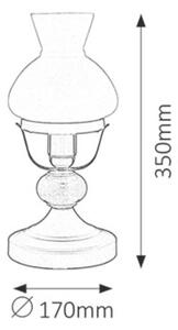 Rabalux 7072 Petronel Klasická stolní lampička | E27 | Černá - r-7072