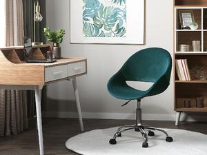 Sametová kancelářská židle zelená SELMA