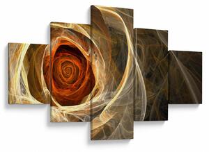 Obraz - Abstraktní růže v ohnivých barvách (125x70 cm)