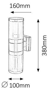RABALUX Venkovní nástěnné svítidlo ATLANTA, 2xE27, 60W, chromované, IP44 008167