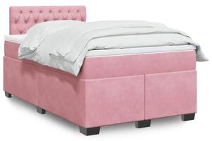 Box spring postel s matrací růžová 120 x 200 cm samet 3288593