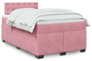 Box spring postel s matrací růžová 120 x 200 cm samet 3288599