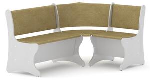 Rohová lavice ITALIA (Barva dřeva: bílá, Materiál potahu: tkanina - toronto brown)