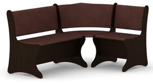 Rohová lavice ITALIA (Barva dřeva: wenge, Materiál potahu: vinyl - bronz)