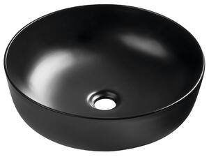 Sapho Sapho, RONDEA keramické umyvadlo na desku průměr 41cm, černá mat, AR445B