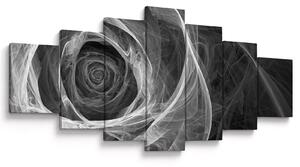 Obraz - Abstraktní růže černobílá (210x100 cm)