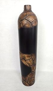 Váza DANAE, černá, exotické dřevo 65 cm, ruční práce (luxusní exotická váza ze dřeva)