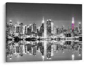 Obraz - New York a fialový mrakodrap (70x50 cm)