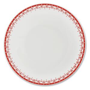 Talířová souprava, český porcelán, HyggeLine, červená, Leander, 12 d. Bez monogramu: Bez monogramu