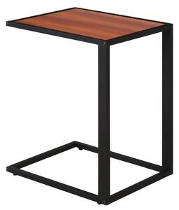 HOMCOM Malý Boční Stolek pro Pohovku ve Tvaru C s Kovovým Rámem a MDF Dřevěným Plošným pro Obývací Pokoj 40,6x50,8x64,2 cm Ořech | Aosom