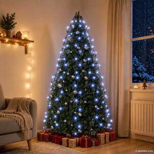 Světelná síť na vánoční stromek 180 modrých LED diod 180 cm 328874