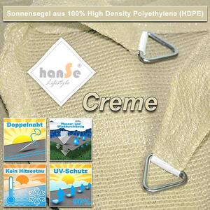 Sluneční plachta hanSe® 2,5x2,5x3,5m (Krémová)