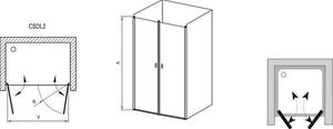 Ravak Chrome Sprchové dveře dvoukřídlé 110 cm Alu/Transparent 0QVDCC0LZ1 CSDL2-110