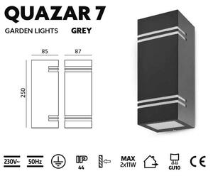 Svítidlo QUAZAR 7 šedé, vnější IP44, 2xGU10