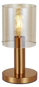 ITALUX Stolní lampa SARDO, mosazná, jantarové sklo TB-5581-1-BRO+AMB