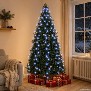 Světelná síť na vánoční stromek 210 modrých LED diod 210 cm 328881
