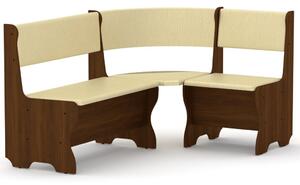 Rohová lavice MALTA (Barva dřeva: ořech, Materiál potahu: vinyl - slonová kost)