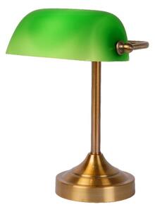 LUCIDE Stolní lampa v bankéřském stylu BANKER, zelená 17504/01/03