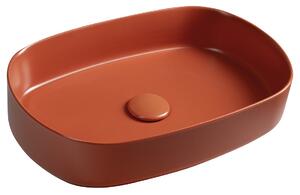 Isvea Isvea, INFINITY OVAL keramické umyvadlo na desku, 55x36cm, terracotta, 10NF65055-2U