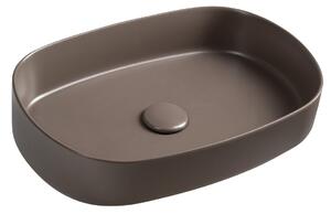 Isvea Isvea, INFINITY OVAL keramické umyvadlo na desku, 55x36cm, taupe, 10NF65055-2H