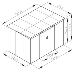 Zahradní domek ZEUS 2C 4,72 m² antracit + podlahová konstrukce ZEUS 2C IWH-10230007 + IWH-10240007