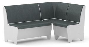 Rohová lavice TUNIS (Barva dřeva: bílá, Materiál potahu: vinyl - šedá)
