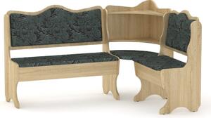 Rohová lavice DAKAR (Barva dřeva: dub sonoma, Materiál potahu: tkanina - boston grey)