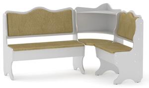 Rohová lavice DAKAR (Barva dřeva: bílá, Materiál potahu: tkanina - toronto brown)