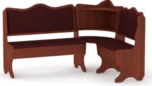 Rohová lavice DAKAR (Barva dřeva: kalvados, Materiál potahu: vinyl - bordo)