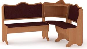 Rohová lavice DAKAR (Barva dřeva: olše, Materiál potahu: vinyl - bordo)
