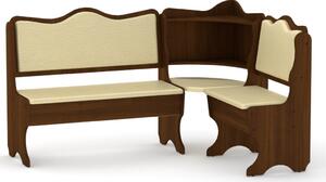Rohová lavice DAKAR (Barva dřeva: ořech, Materiál potahu: vinyl - slonová kost)