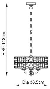 Endon 106243 - Lustr na řetězu CLIFTON 3xE14/6W/230V pr. 38,5 cm mosaz/čirá