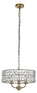 Endon 106243 - Lustr na řetězu CLIFTON 3xE14/6W/230V pr. 38,5 cm mosaz/čirá