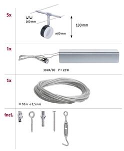 Paulmann 94457 - SADA 5xLED/4W Kompletní lankový systém CLEAR 230V