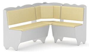 Rohová lavice RHODOS (Barva dřeva: bílá, Materiál potahu: vinyl - slonová kost)