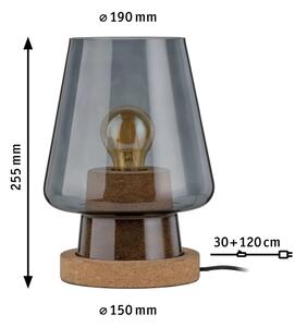Paulmann 79736 - 1xE27/20W Stolní lampa IBEN 230V kouřová